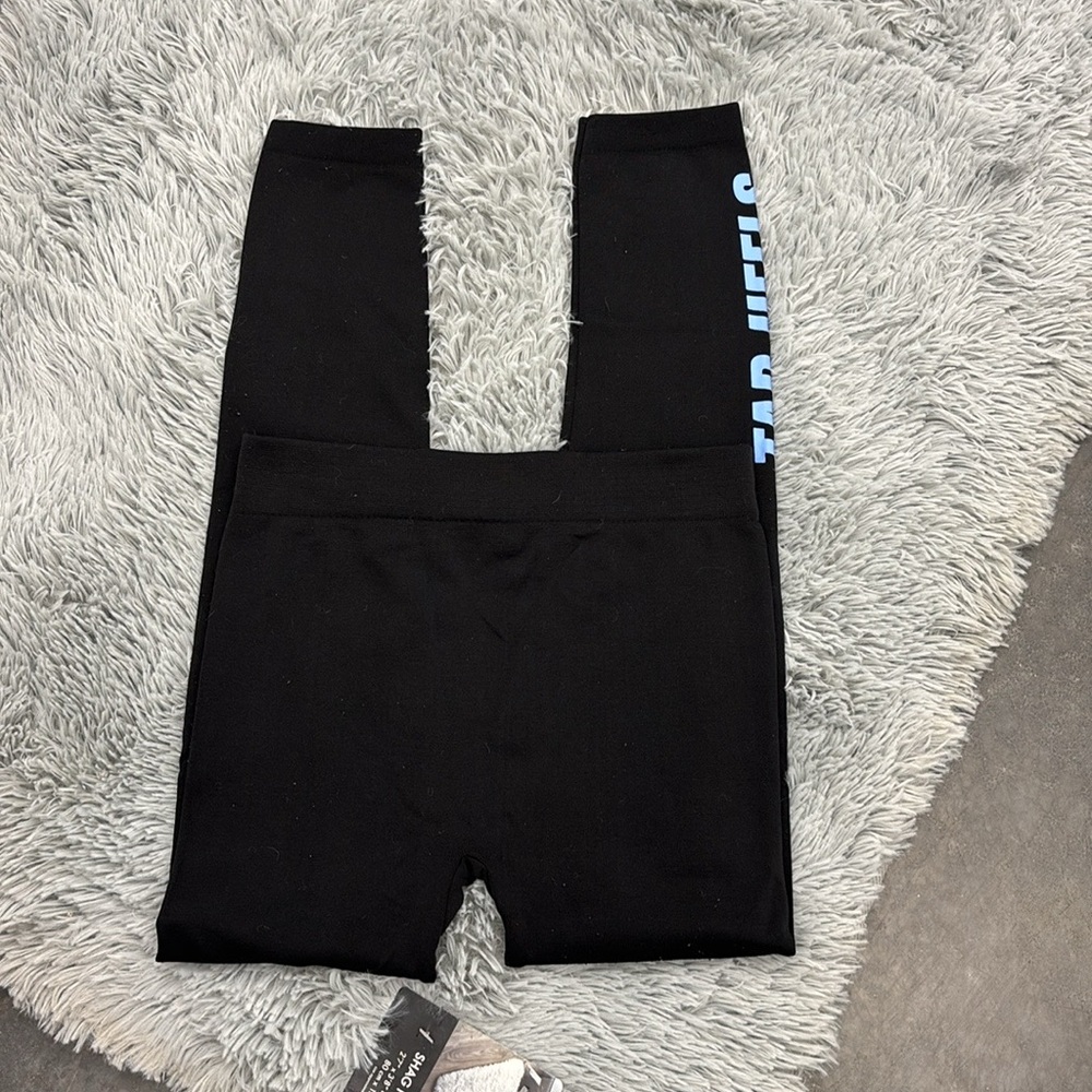 Z Zoozatz Spirited Style Black Leggings NC Tar Heels UNC University Women’s S/M